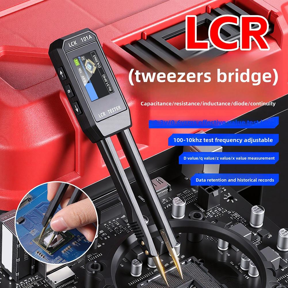 Pinceaux Testeur de Pont LCR Numérique Avec Écran Couleur de 1,14 Pouce Mesure Automatique Pour Résistance Capacité Type-C Portable