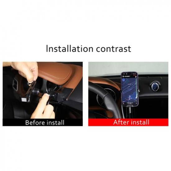 Legierungskonsole Fahrer Armaturenbrett Handyhalter Halterung Für 2014-22 Maserati Ghibli