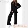 JPNTKY Women's Fashion Casual Long Sleeve O-Neck Pants Suits