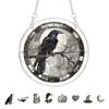 Yousheng Acrylic Puzzle Suncatcher, Halloween Black Cat Castle Raven DIY Sun Catcher Kit, Stained Glass Window Hanging Ornament for Home, Garden