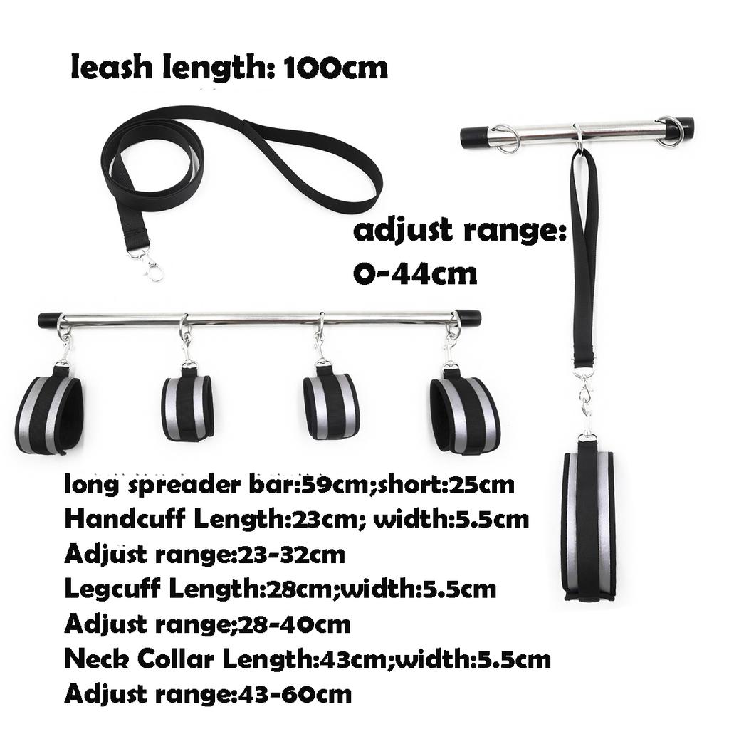 SM Bondage Bar Spreader  Handcuffs Leg Split Restraint Adult Sex Toy Sexy Adult Female Open Leg Cuffs SM Slave Neck Leash