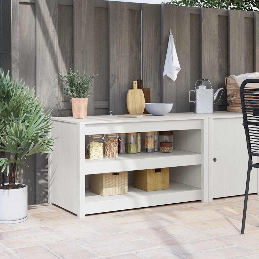 Kitchen Cabinet MEPPEL White 106 X 55 X 64 Cm Solid Pine Wood