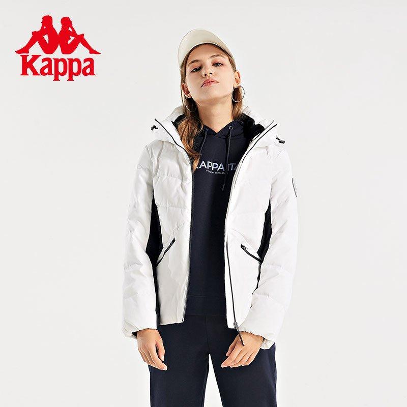 Kappa 90% Down Jacket Short Bread Cold Jacket High Collar Hooded Thick Coat