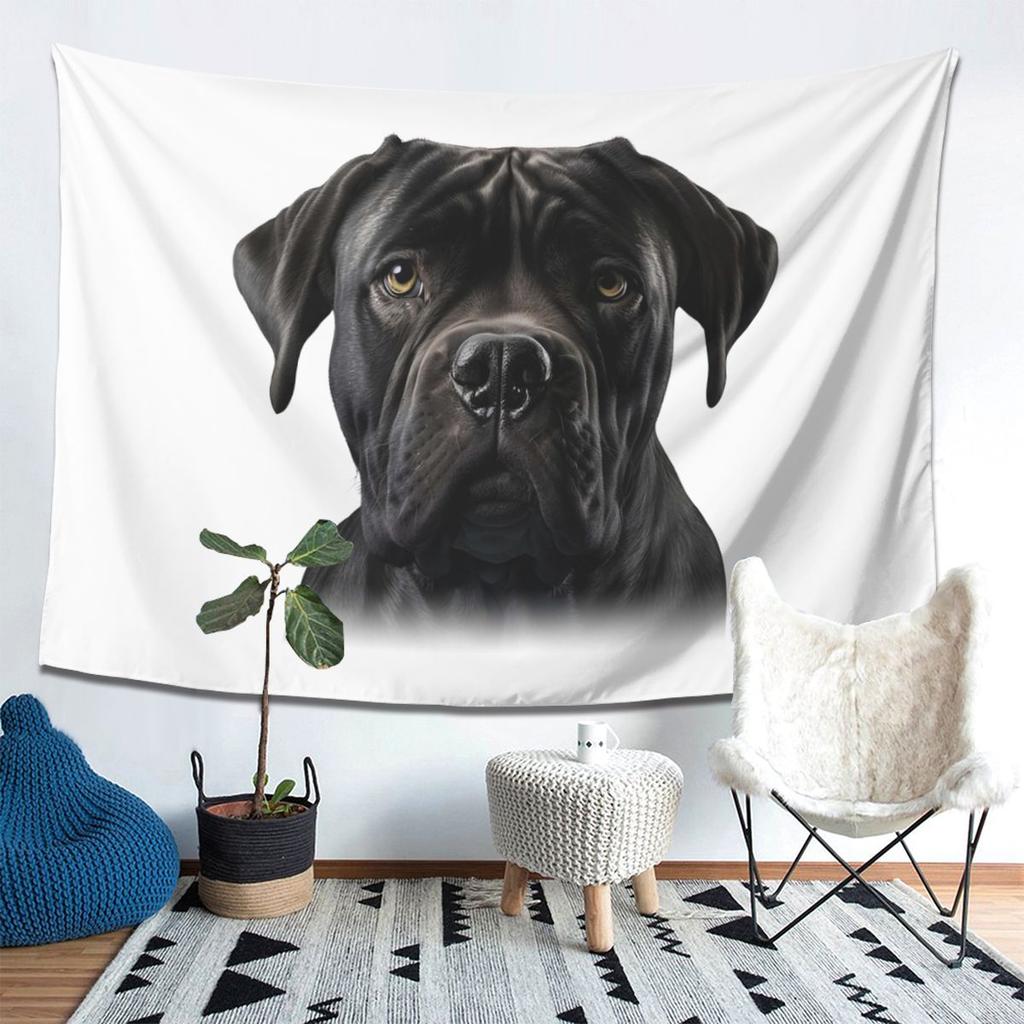 Black Cane Corso Italian Mastiff Tapestry Wall Hanging Aesthetic Home Decor Tapestries for Living Room Bedroom