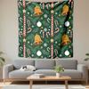 Christmas Candy Cane and Bell Pattern Patterned Tapestry Decorative Wall Hanging, Home Bedroom Living Room Decor