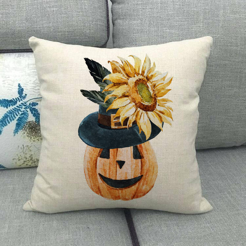 Nordic Halloween Skull Series Digital Printing Short Plush Pillow Covers for Car Sofa Office Cushion Cover Home Goods