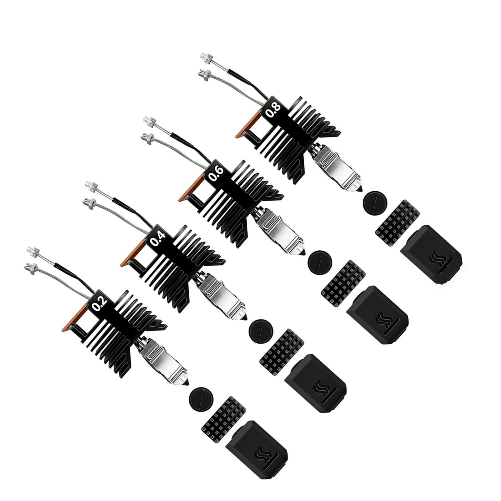 4 Pcs Hotend Kit Replacement for Snapmaker U1 3D Printer 0.2mm 0.4mm 0.6mm 0.8mm Nozzle 48W Ceramic Hotend