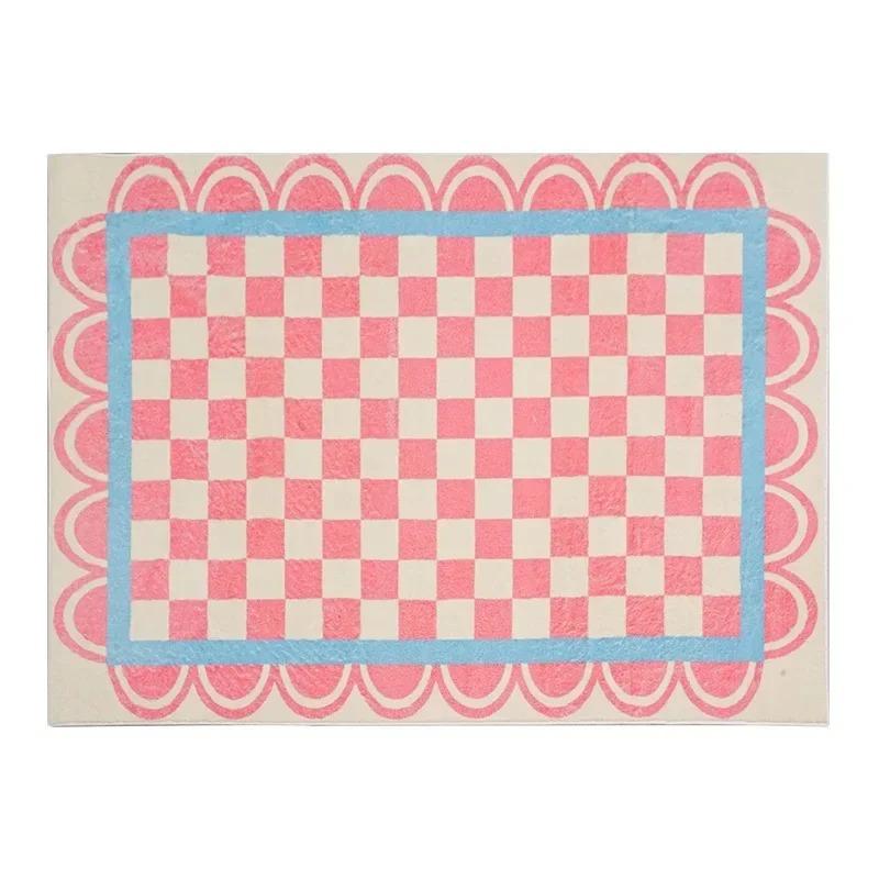 Plaid Cloud Living Room Carpet Cute Art Children Play Mat Washable Non Slip Home Bedroom Balcony Bath Rug Nersury Doormats Dec