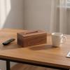 Solid Wood Tissue Box with Side Storage | Clear Top Panel, SpaceSaving Squarecornered Layout, Wooden