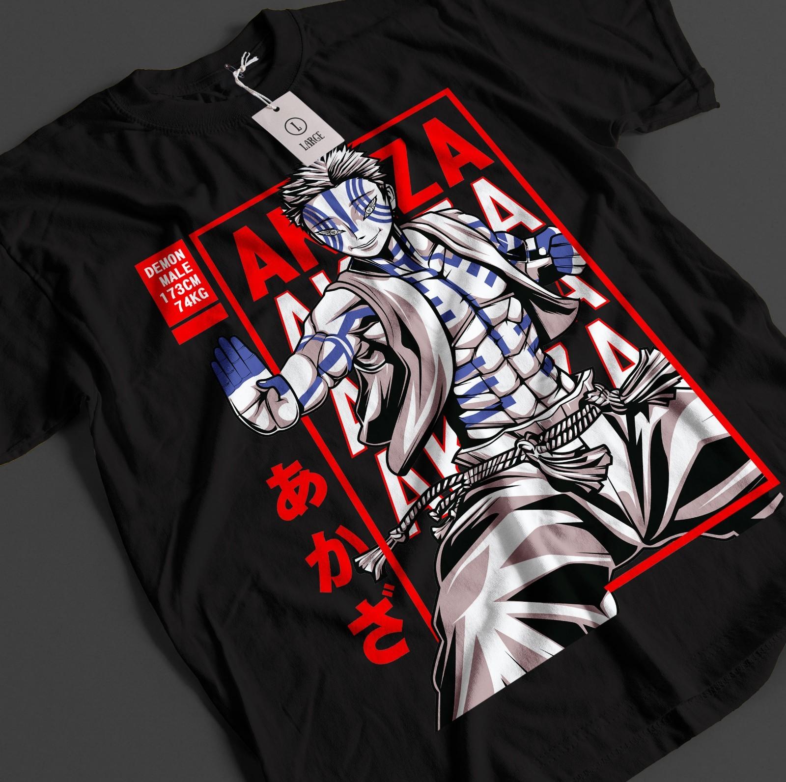 

Demon Slayer Shirt Akaza Upper Moon 3 T-Shirt Mens Womens Tees Top Tanjiro Kimetsu No Yaiba Muzan Tee 2XL