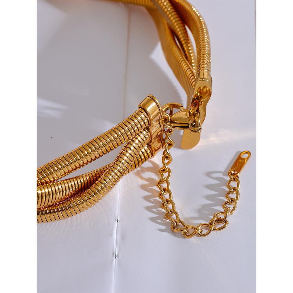 Yhpup Trendy Stainless Steel Chain Weave Thick Torques Punk Metal Statement Choker Necklace Attractive Fashion Jewelry