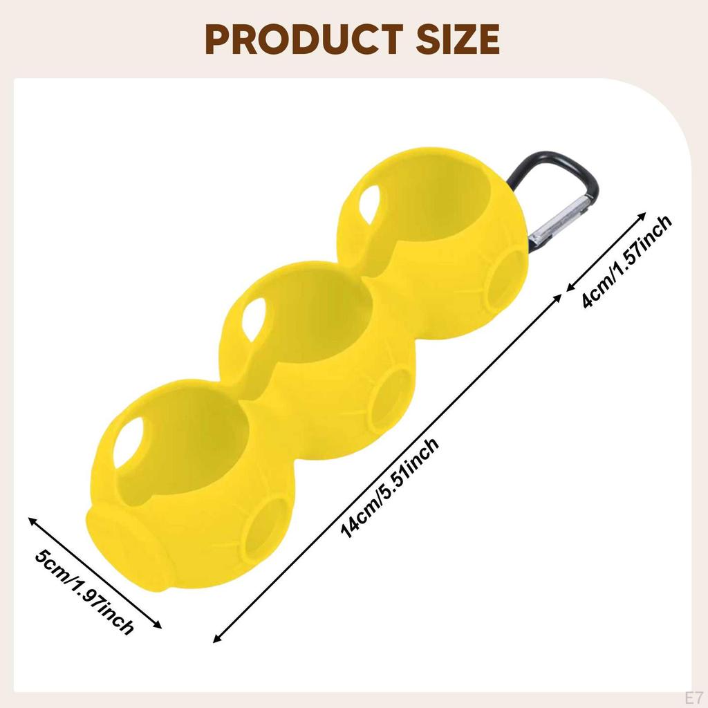 Golf Ball Holder Carrier Lightweight with Hook Holds 3 Balls Sleeve Bag for Training Recreation