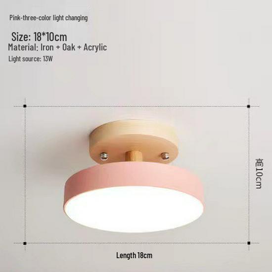 Скандинавский потолочный светильник Макарон: Креативное 3-цветное деревянное освещение для коридора, фойе или балкона.