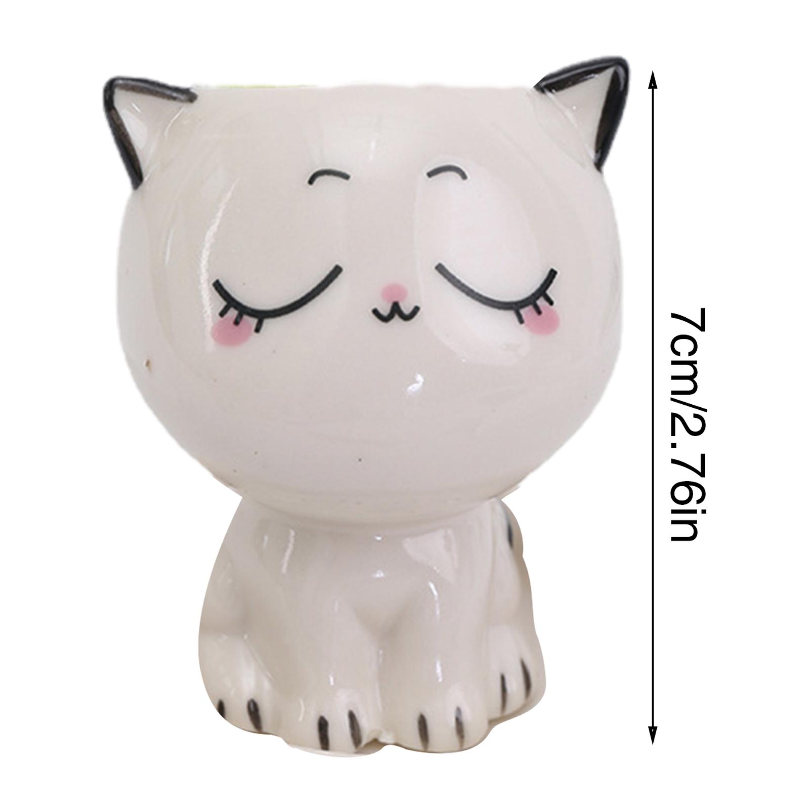

Cat Shaped Succulent Pot Ceramic Cactus Planter with Drainage Cute Mini Flower Pot for Home Desk Decorations Garden Flowerpot