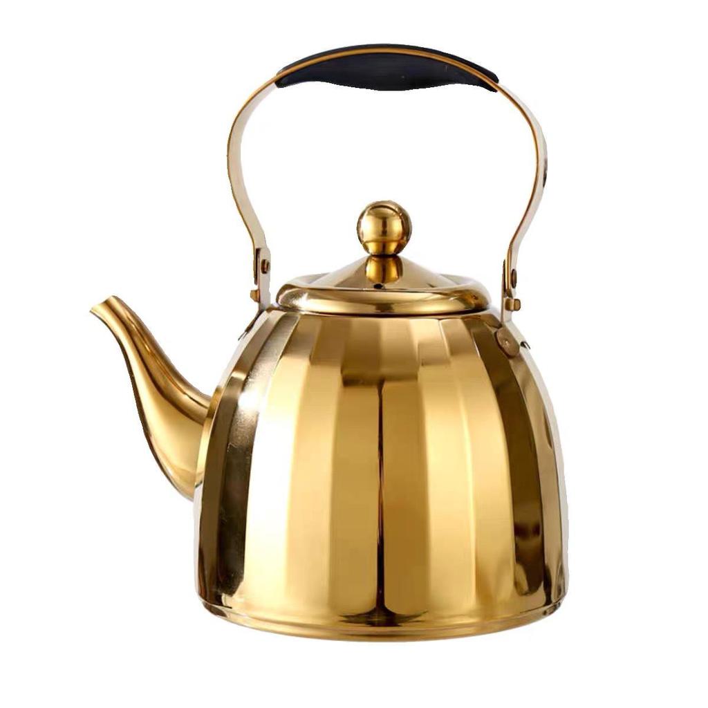 Large Capacity Stainless Steel Teapot with Handle and Tea Infuser - Ideal for Hotels and Restaurants