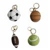 Billiards Rugby Knitting Basketball Keychain Handmaking Sport Ball  Pendant  Backpack