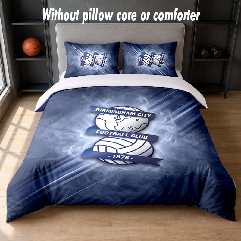 Birmingham City Design Bed Bedding Set 1 Duvet Cover + 2 Pillowcases Soft Breathable Household Bed Linens