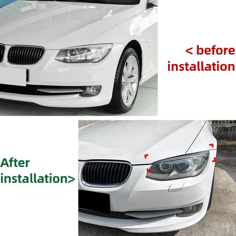 Glänzende Scheinwerferblenden Augenlider 2 Stück für BMW E92 E93 3er 325i 330i 330d 335i 335d Vor-LCI 3D Aufkleber Autozubehör