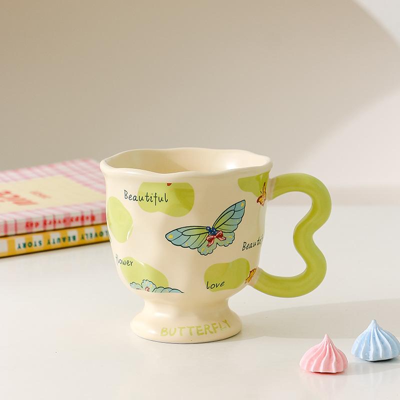 

Корейский Мультфильм Милый Керамический Большой Вместимости С Крышкой Ложкой Пара Мальчик и Девочка Дом Завтрак Овсянка 400ML