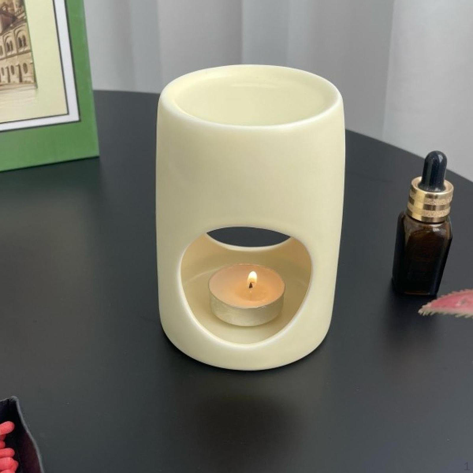 

-Аромакуритель, подсвечник для чайной свечи, аромадиффузор для украшения стола, спальни, Cream Yellow