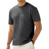 Mens Textured Diamond Pattern Short Sleeve T Shirt Crew Neck Solid Color Loose Casual Daily Basic Tee
