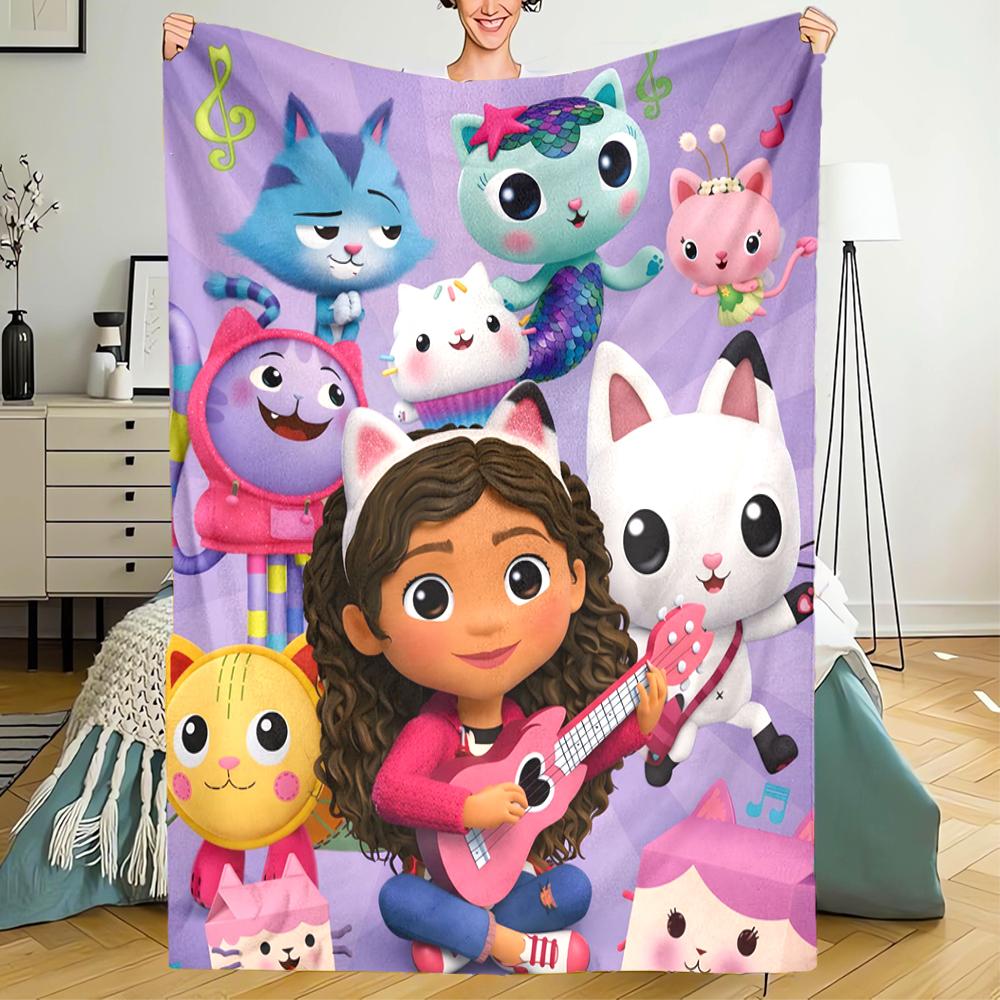 Gabby’s Dollhouse Theme Printed Blanket - Perfect for Couch, Bed, Travel & Outdoor Use | Machine Washable, Cozy & Durable.