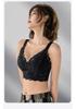 Thin without steel ring honeycomb cup bra, big chest, small display, gathering, breathable, soft support, top support, anti sagging bra
