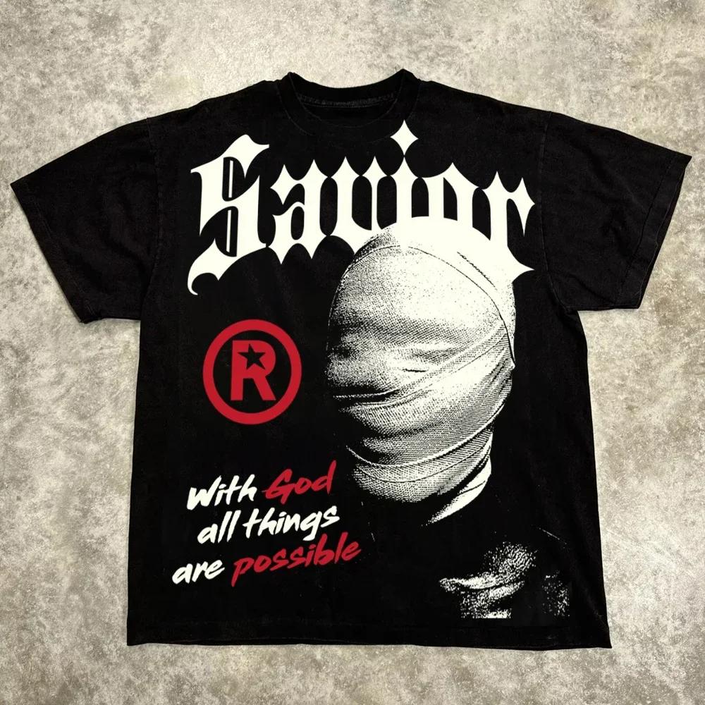 Retro Street Alphabet Print Oversized T-shirt Men and Women Y2k Harajuku Fashion Couple Casual Loose T-shirt Top