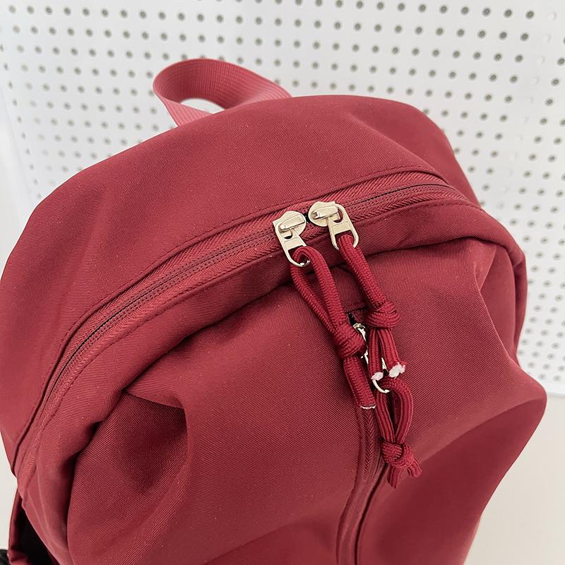 Schoolbag Women's Solid Color Backpack For Middle School Students