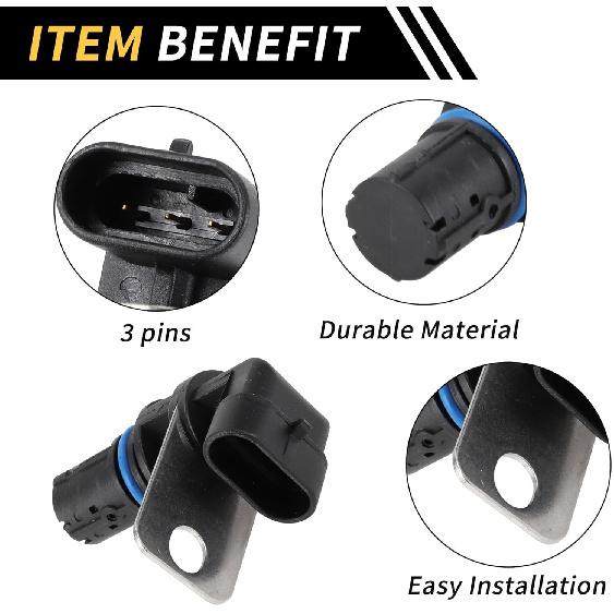 1 Pc Crankshaft Position Sensor for Chevrolet Silverado 2500 1999-2004 for GMC Sierra 3500 01-06 Crank CKP Sensor Sturdy Metal Plastic Engine Black