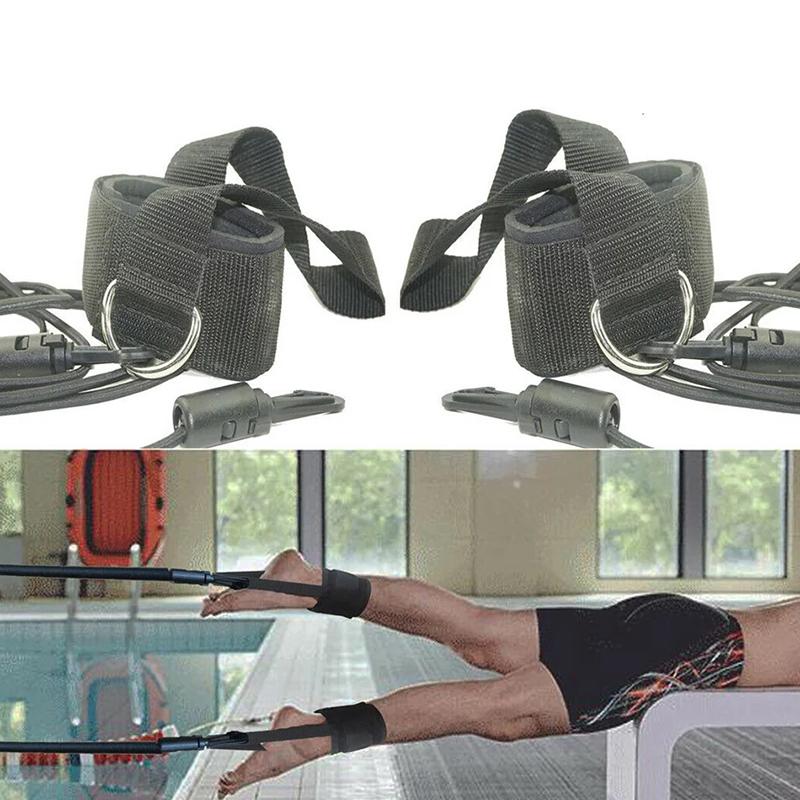 Swim Ankle Strap Stationary Swimmer Swim Lap Swim Training Leash Adjustable Swimming Resistance Band Exercise Belt Elastic Rope
