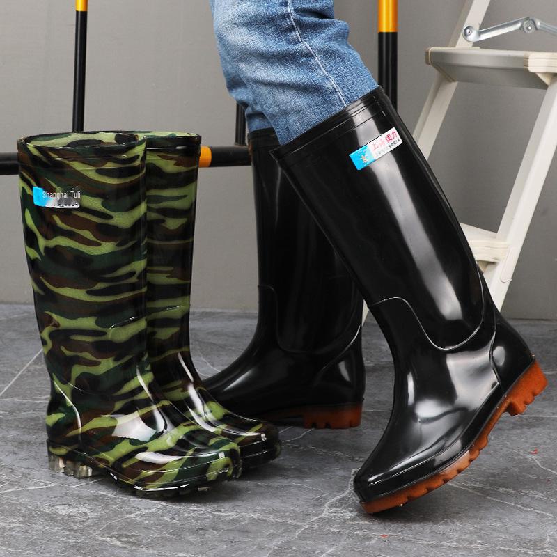 Herr 45 cm Extra Höga Vattentäta & Oljebeständiga Arbetskängor med Extra Tjock Sula över Knäet