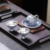 Chaxun Blue & White Ceramic Portable 3-Piece Tea Cup Set