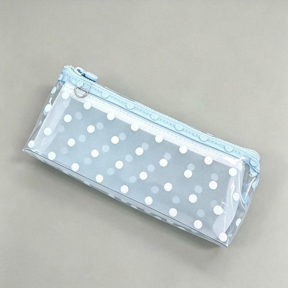 Polka Dot Print Pencil Case Detachable Pencil Pouch Portable Stationery Bag Students