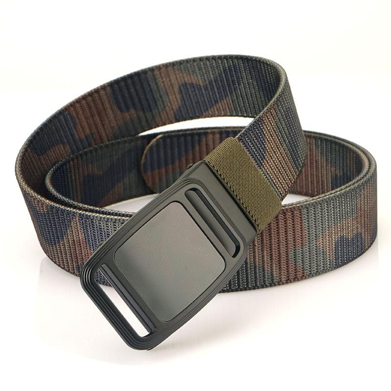 Automatic Alloy Button Head Outdoor Sports Nylon Men's Belt Casual Jeans