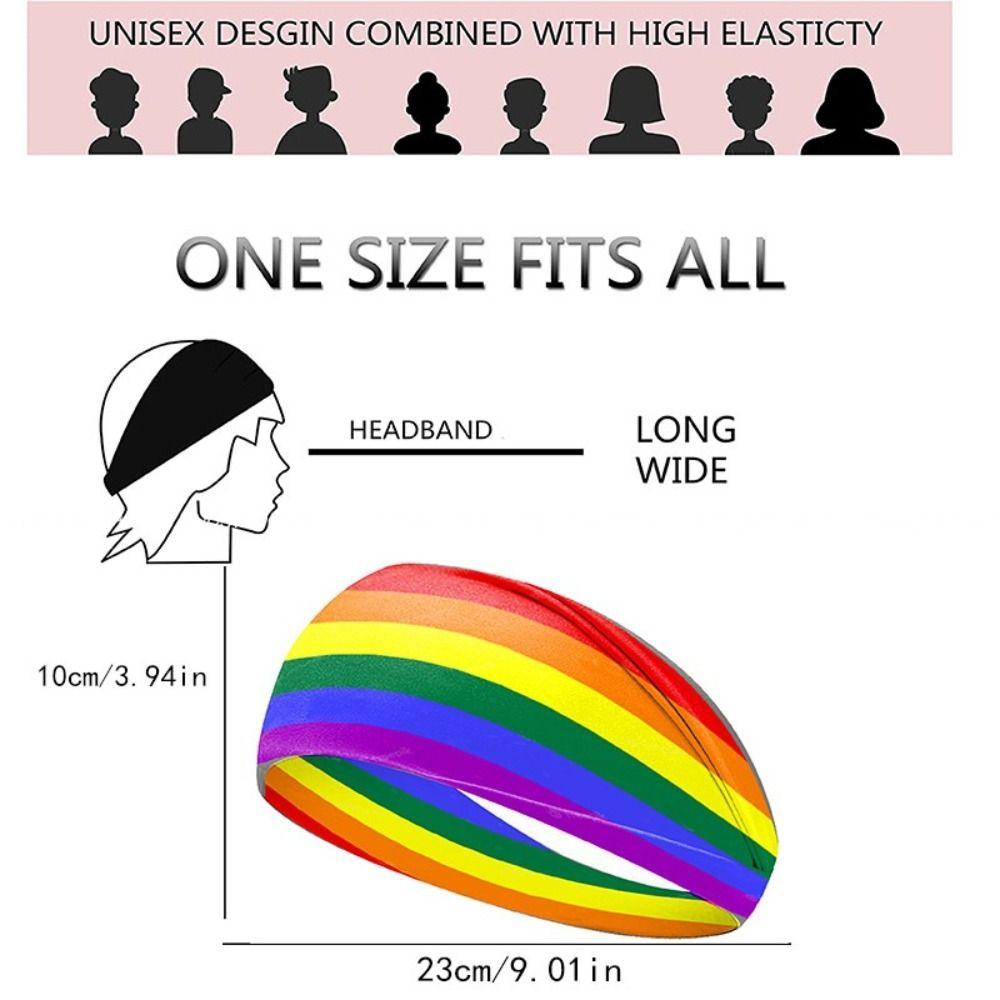 Sweet Parade Rainbow Elastic Headband Soft Breathable Rainbow Headband Face Wash Stretch Sports Hairband Daily