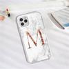 Biały marmur pozłacane litery A-Z modne etui na telefon dla iPhone 11 12 Pro X XR XS Max SE 2020 7 8 Plus odporne na wstrząsy miękkie etui z tpu