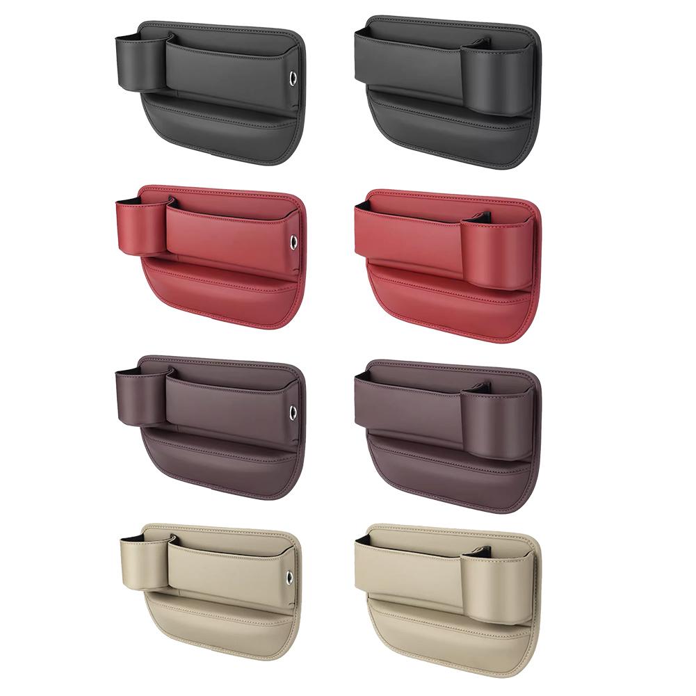 Car Interior Storage Pocket Leather Multifunction Storage Box Pocket Car Seat Side Drink Phone Holder Auto Interior Accessories