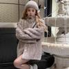 2024 Winter Women’s Faux Fur Mid-Length Mink Velvet Coat with Dyed Tip