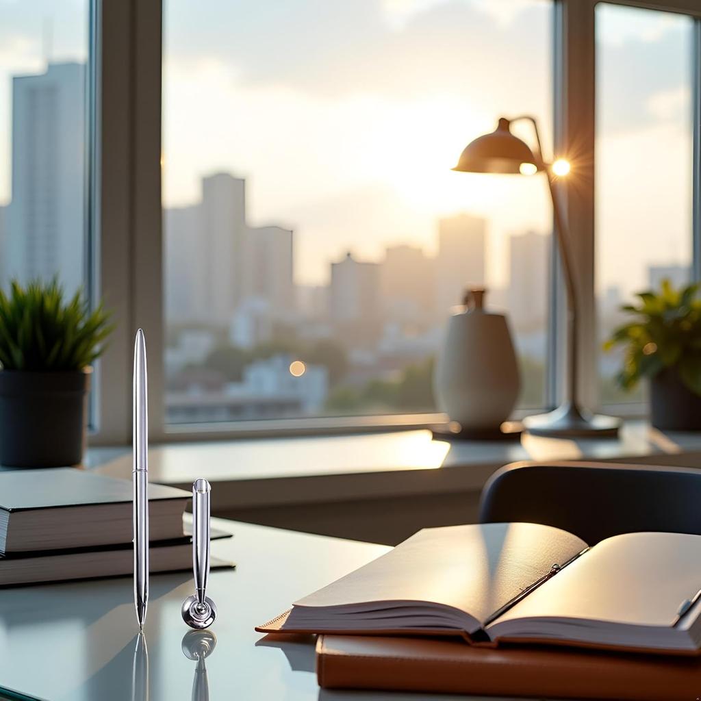 Silver Guest Pen And Pen Stand Round Pen Holder Signing Pen Set Metal Attached To Desk Base Stands For Office Ballpoint Set Metal Ballpoint Base Desk