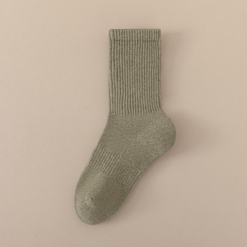 Damen Herbst- und Winter Samt und Dicke Warme Baumwolle Atmungsaktive Frotteesohle Sport-Röhrensocken
