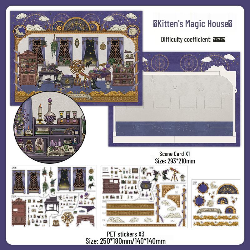 Infeel.Me My Little House 3D Scenery Stickers - Miniature Two-Layer Quiet Book Series