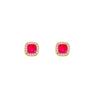 Simple Design Micro-Inlaid Colored Diamonds Super Flash Square Women'S Fashion Small Fresh Women'S Earrings