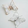 6pcs Plastic Artificial Butterfly Decoration Champagne Silver Blue Pink DIY Christmas Glitter Butterfly Hanging Ornament