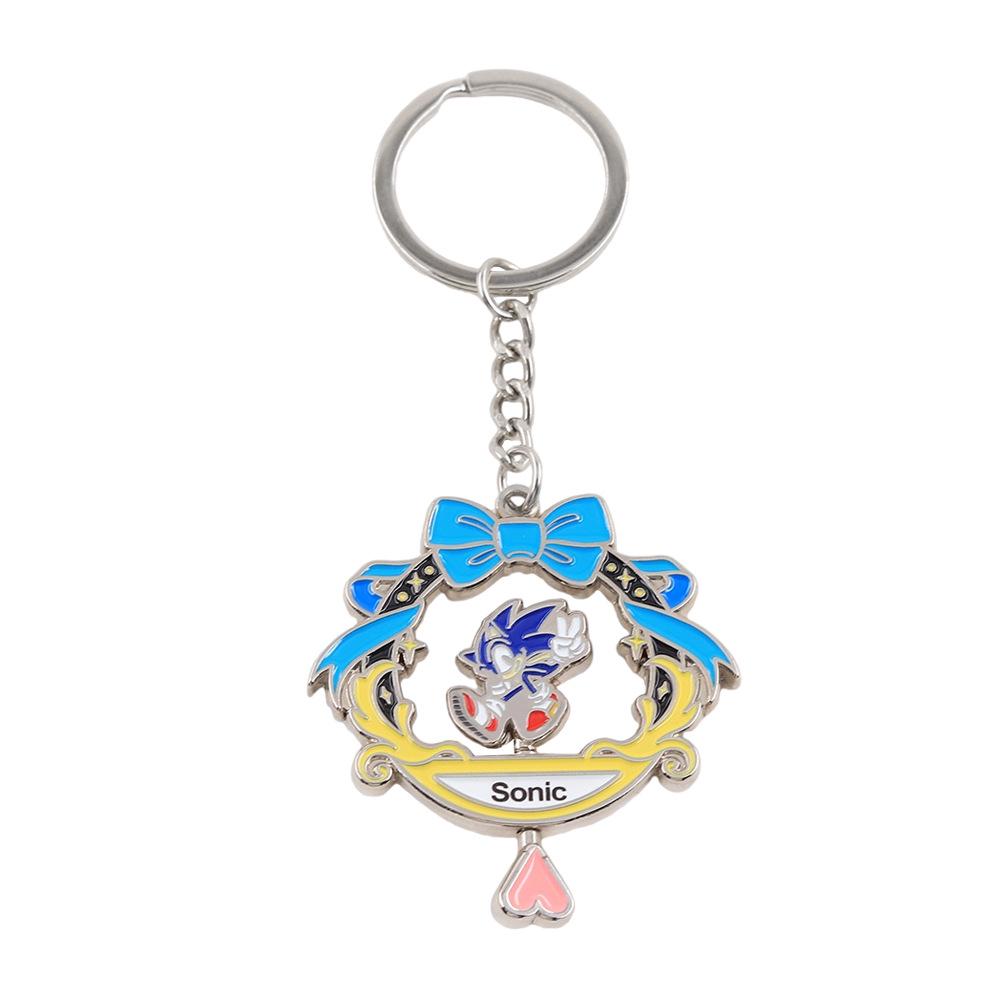 

Creative Double-Sided Anime Character Keychain with Bow, Flower Basket, and Heart Pendant