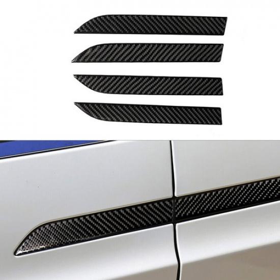 4Pcs Carbon Fiber Exterior Door Handle Trim Cover Fit For Tesla Model X 2014-19