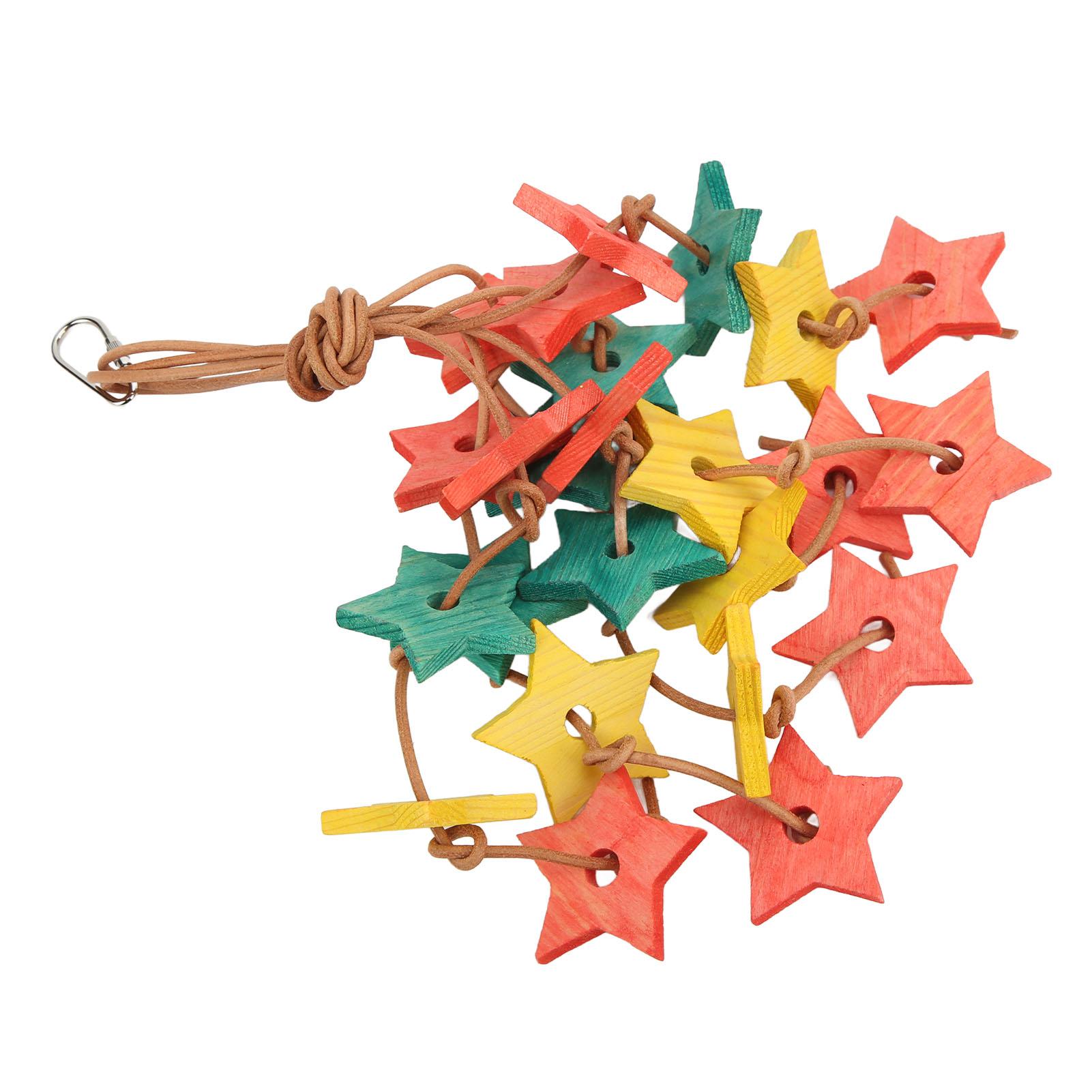 

Bird Wood Star Toy Bite Resistant Wood Star Chewing Toy for Budgies Parakeet Cockatiel Lovebird