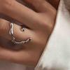 Panjbj   Copper Wide Smooth Ring For Women Girl Irregular Simple Fashion Adjustable Jewelry Gift Dropshipping