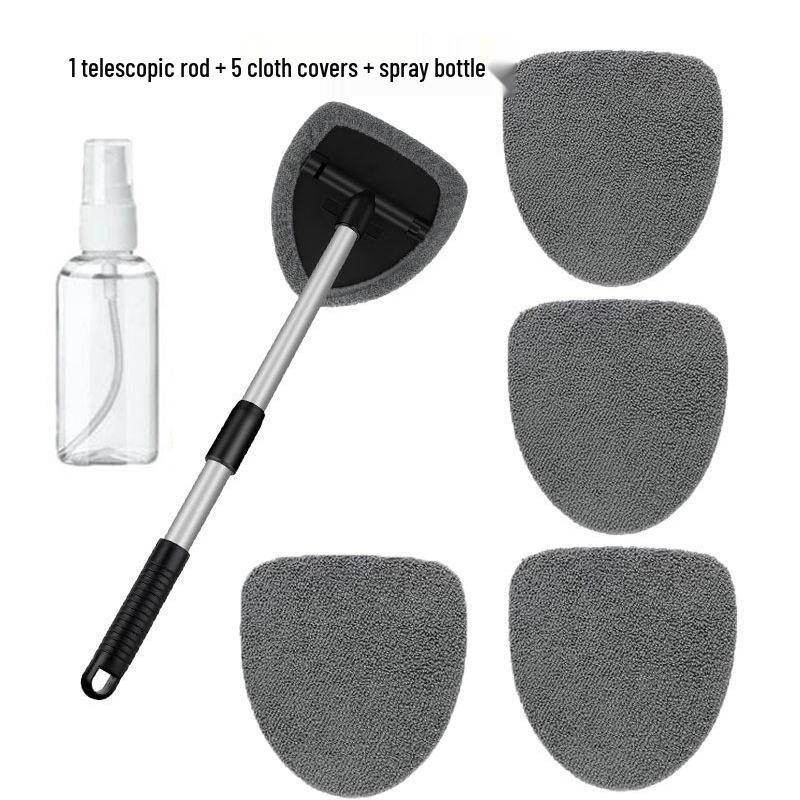 Telescopic Microfiber Car Window Cleaning Brush & Scraper