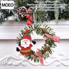 Artificial Christmas Wreath Hanging Simulation Xmas Garland Reusable Indoor Decoration Ornament Pendant Background Decor